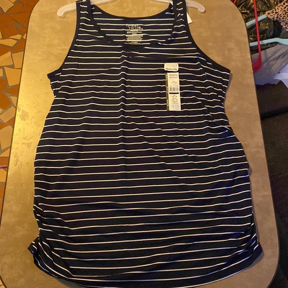 Maternity tank top,NWT,dark blue and white striped design,size XL(16-18) - Picture 1 of 7